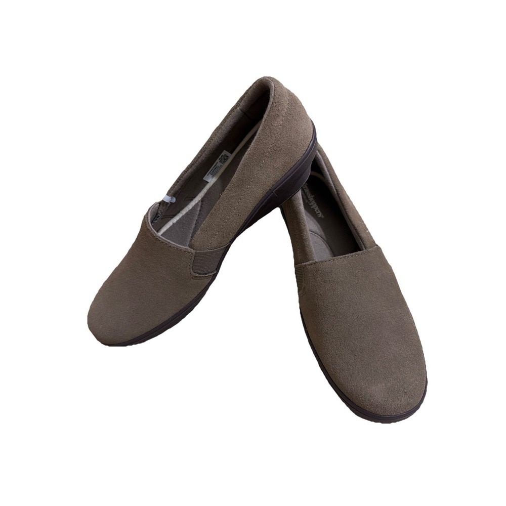 Grasshoppers Memory Deluxe Slip On Loafers Size 7.5 Chase Wedge Suede Walnut